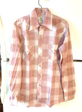 NEW VTG MEN'S DICKSON JENKINS PLAID PEARL SNAP LONG SLEEVE WESTERN SHIRT 15 34 picture