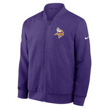 Minnesota Vikings Nike 2026 Sideline Powerful Blocking Full-Zip Bomber Jacket picture
