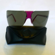 Vintage 80s Gargoyles Terminator Sunglasses Pink Magenta Shield USA With Case picture