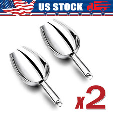 2x Stainless Steel Scoop Bar Ice Candy Dry Goods Popcorn Commercial Scooper 12oz picture