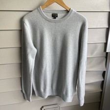 J. Crew Men’s 100% Cashmere Crewneck Sweater Size M Grey Quite Luxury Winter picture