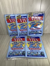 Vintage Reusable Cloths Kleenex Viva Scrub Wipes 6 Count Package New Lot 5 picture