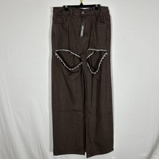 $119 Steve Madden Woman’s Taylor Jean Wide Leg Cocoa Brown Size 29 Cotton picture