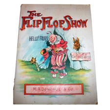 Antique 1909 The Flip Flop Show Childrens Book  White MA Donohue Circus Clown picture