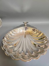 Heirloom Sheridan Silver-Plated Shell Serving Dish with Candlestick Holder picture
