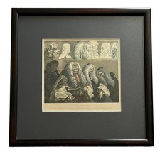 ⁠Antique 19th C. William Hogarth Hand-Coloured Print 
