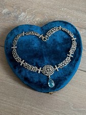 Georgian Era Antique Sterling Silver Paste Stone Necklace Rare picture