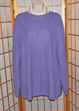 NWT Talbots Women Plus $99 Lavender Wool&Nylon Blend Ribbed Cable Sweater Sz. 2X picture