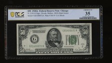DBR 1928-A $50 DGS FRN Chicago Fr. 2101-Gdgs PCGS-B 35 Serial G01400072A picture