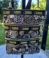 LeSportsac Limited Edition Crossbody Bag Brown Floral Multi Zip NWT picture