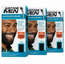 Just For Men M-60 Jet Black Mustache & Beard Hair Color Kit Brush-In, Keratin picture