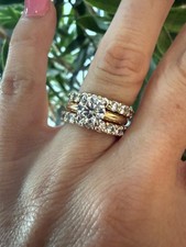 1.25ct Natural Round Brilliant Cut Sotitaitre Engagement Ring with 2 Bands  picture