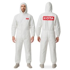 LAUCO White Polyester Reusable Paint Coverall Spray Suit with Hood – Lint Free picture
