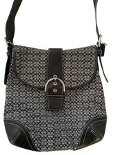 Vtg Coach Black North South Soho Bag Sig C Jacquard Flap Shoulder  J3M 6377 Y2K picture