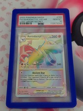 Pokemon Lost Origin Aerodactyl VStar 199/196 Secret Rare Rainbow Holo PSA 10 picture
