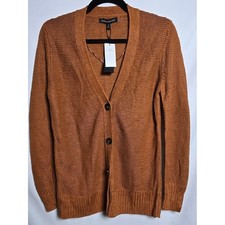NWT Banana Republic 100% Italian Linen Rust V-Neck Button Cardigan S 585905-01-1 picture