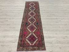 Vintage Hallway Runner Rug 2.6 x 9.5 ft Pink Tribal Geometric Corridor Carpet picture