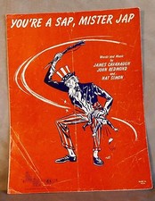 You're a Sap Mr Jap 1941 Vintage WWII Sheet Music picture