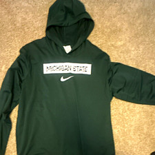 Nike Men’s 2XL Green Michigan State Pullover Hoodie Graphic Print Logo picture