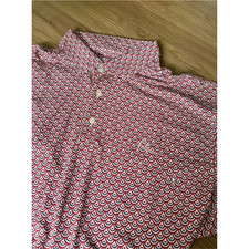 💥Rhoback Men's The Bunting Polo XL-Flag Red Stretch Moisture Wicking Golf Shirt picture