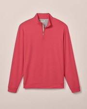 johnnie-O Men's Motion Performance 1/4 Zip Pullover Rouge Red Medium NWT picture