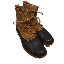 VTG L.L. BEAN Duck Boots Men's SIZE 11 M Brown Lace Up Rain Hunting Made USA picture