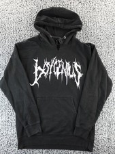 BoyGenius Band Hoodie Mens M Black Always An Angel Never A God Rock Indie Merch picture