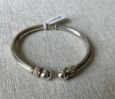Brighton Meridian Open Hinged Bangle NWT Gold Tip ~ To Stack Or Not To Stack? 🌝 picture