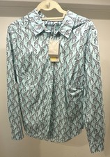Boden Blue Dress Shirt With Black And White Giraffe Print Size 12R picture