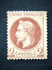 1863 -1870 Emperor Napoléon III Laure 2C Postage Stamp Reddish Brown picture