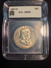 1953-S 50c Franklin Half Dollar ICG MS66 picture