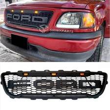 Grill For 1999-2003 FORD F150 Front Bumper Grille Rapt or Style Mesh +LED&Letter picture