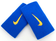 Nike Tennis Premier Doublewide Wristbands Adult Game Royal/Varsity Maize picture