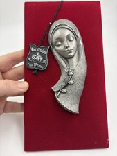 Les Etains du Prince Virgin Mary Pewter Wall Plaque France Original Box picture