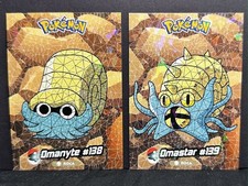 OMANYTE X OMASTAR LOT - POKEMON CRYSTAL CARD COLLECTION CCG CRACKED HOLO picture