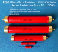 1Pc RI80 High Voltage Glass Glaze Resistor 150W, 200W,300W, Series:1K to 500MOHM picture