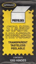 Supersafe 1000 Prefolded Stamp Hinges Transparent Tasteless Peelable Fresh Stock picture