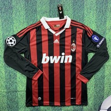 Inzaghi #9 AC Milan 2009/10 Long Sleeve Home Jersey | Retro Shirt | Mens Small picture