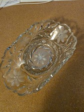 American Brilliant Vintage Butterfly Cut Crystal Candy Dish picture