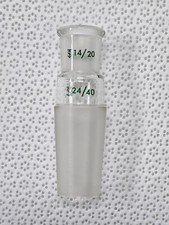 CHEMGLASS # CG-1000-43, Adapter Connecting 14/20 Top Outer, 24/40 Lower Inner Re picture