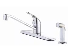 Glacier Bay Single Handle Standard Kitchen Faucet in Chrome White Side Sprayer picture