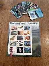 US Unused Postage Stamps W/ Cards (14/15) + 1 Complete Sheet Endangered Species picture