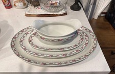 Vintage Crown Imperial China Czechoslovakia Oval Platters & Gravy Boat Set picture