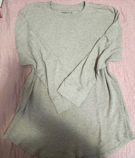 Abercrombie & Fitch Men’s XL Gray Waffle Knit Crew Long Sleeve Tee picture