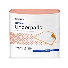 McKesson Ultra Adult Disposable Underpads, Heavy Absorbency, 30x36