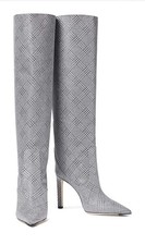 RRP€1317 JIMMY CHOO Mavis 100 Leather Boots US6.5 UK4 EU37 picture