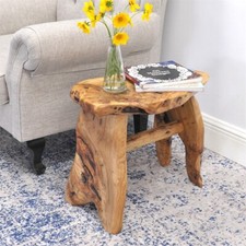 Rustic Live Edge Cedar Bench Wooden Entryway Bench Farmhouse Side Table Stool picture