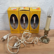 x3 Vtg Solid Brass Candlestick Lamp 1980s Andrea by Sadek Night Light Holiday picture