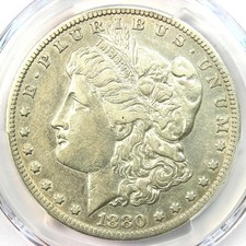 1880/79-CC Morgan Silver Dollar $1 Carson City Coin - PCGS XF Detail (EF) picture
