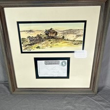 RARE 19thC Wells Fargo Downieville CAExpress Franked Envelope& Framed Will James picture